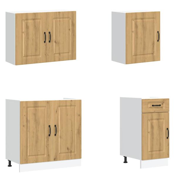 vidaXL Zestaw szafek kuchennych, Kalmar, 7-częściowy, dąb artisan