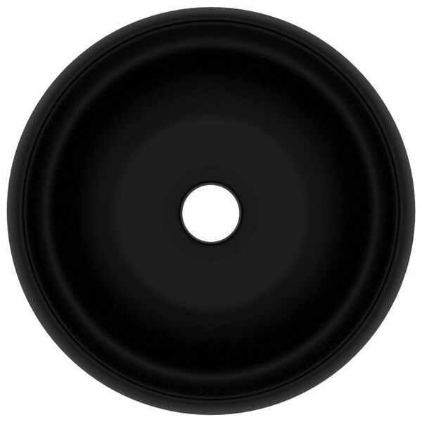 vidaXL Luksusowa, okrągła umywalka, matowa czerń, 40x15 cm, ceramiczna