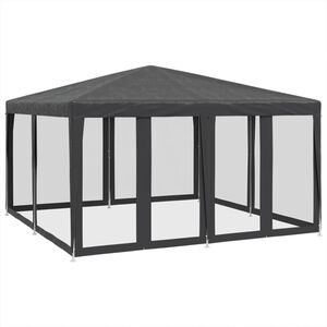 vidaXL Namiot imprezowy z 8 ścianami z siatki, antracyt, 4x4 m, HDPE
