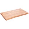 vidaXL Blat do stołu, jasnobrązowy, 100x60x(2-6)cm, lite drewno dębowe