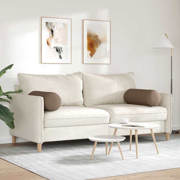 vidaXL Poduszki Wałkowe 2 pcs Brązowy &Oslash; 25 x 70 cm tkanina