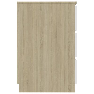 vidaXL Biurko, biel i dąb sonoma, 140x50x77cm, materiał drewnopochodny