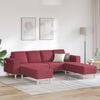 vidaXL Sofa do salonu 3 pcs Czerwone wino Poliester