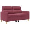 vidaXL Sofa 2-osobowa, winna czerwień, 120 cm, tapicerowana tkaniną