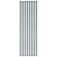 vidaXL Słupki ogrodzeniowe, 10 szt., 1,5 m, metalowe, zielone