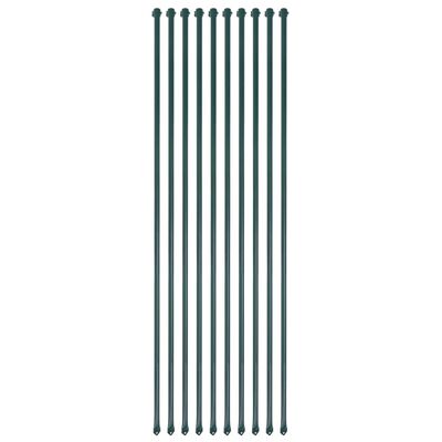 vidaXL Słupki ogrodzeniowe, 10 szt., 1,5 m, metalowe, zielone