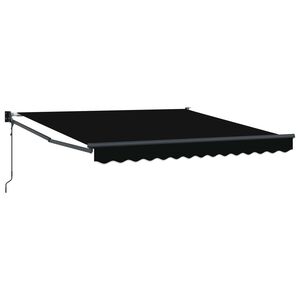 vidaXL Markiza wysuwana Czarny 300 x 250 x 165 cm Poliester i Metal