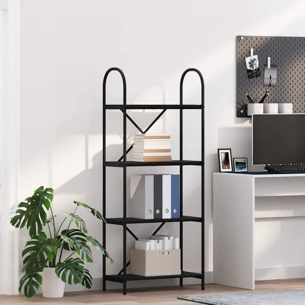 vidaXL P&oacute;łka na książki Czarny Dąb 60 x 30 x 146 cm