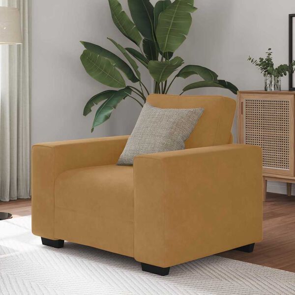 vidaXL Sofa Fotel Brązowy 60 cm Aksamit