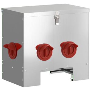 vidaXL Karmnik dla kur srebrny 40,5 x 25 x 38 cm 20 kg Stal ocynkowana