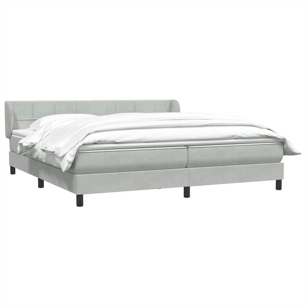 vidaXL Ł&oacute;żko typu Box Spring z materacami Jasnoszary 200x220 cm