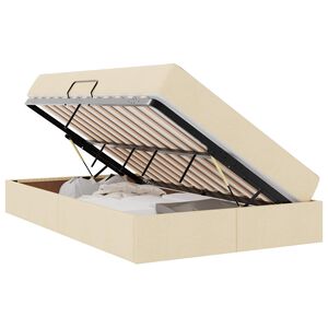 vidaXL Ł&oacute;żko z miejscem na przechowywanie i materacem Kremowy