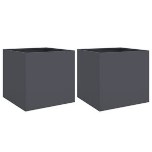 vidaXL Donice, 2 szt., antracytowe, 49x47x46 cm, stal
