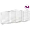vidaXL Kosze gabionowe, 4 szt, 400x50x140/160 cm, galwanizowane żelazo
