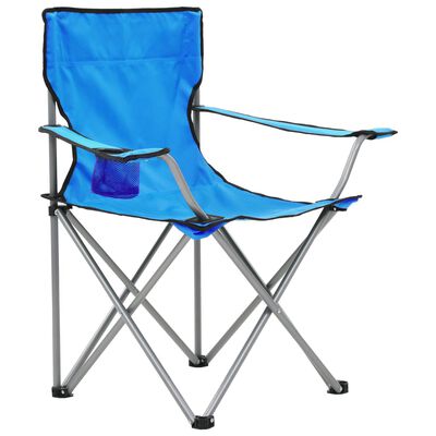 vidaXL Stolik i krzesła turystyczne, 3 elementy, niebieskie