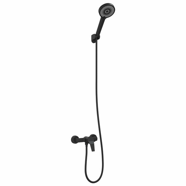 vidaXL Zestaw Gł&oacute;wicy Prysznicowej Czarny G 1 / 2 cala Mosiądz