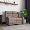 vidaXL Rozkładany fotel masujący, 2-os., kolor taupe, obity mikrofibrą