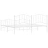vidaXL Metalowa rama ł&oacute;żka z wezgłowiem i zan&oacute;żkiem, biała, 193x203 cm