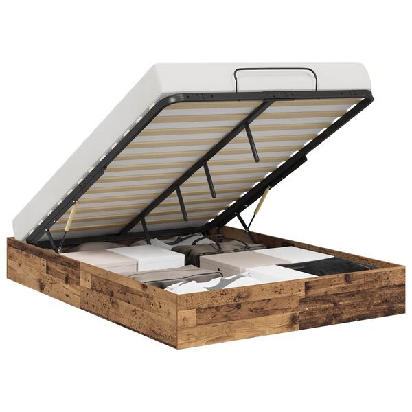 vidaXL Ł&oacute;żko otomanowe Stare drewno 193 x 120 x 25 cm Płyta wi&oacute;rowa