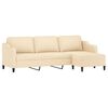vidaXL 3-osobowa sofa z podn&oacute;żkiem, kremowa, 210 cm, tkaniną