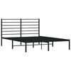 vidaXL Metalowa rama łóżka z wezgłowiem, czarna, 120x190 cm
