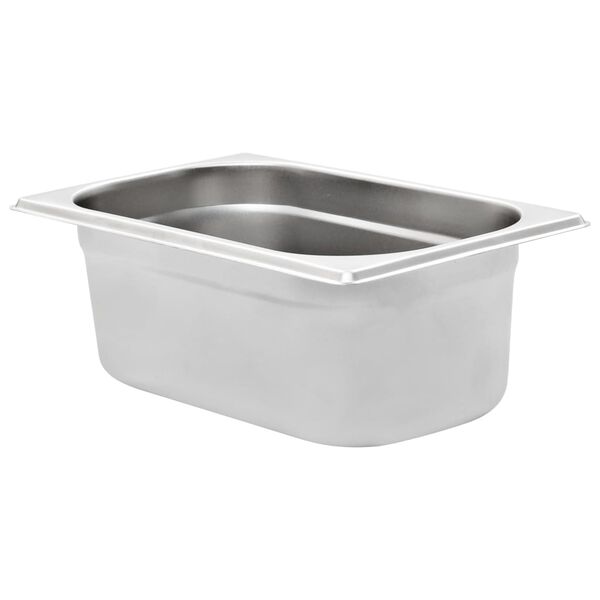 vidaXL Pojemniki gastronomiczne 8 szt. GN 1/4, 100 mm, stal nierdzewna