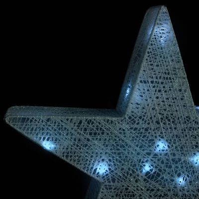 vidaXL Dekoracja świąteczna: 3 gwiazdy, srebrna siatka z LED