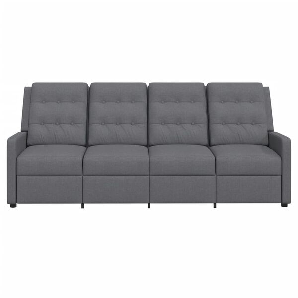 vidaXL 4-os., rozkładany fotel masujący, jasnoszary, obity tkaniną