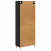 Highboard Czarny Dąb 69,5 x 34 x 180 cm Materiał drewnopochodny