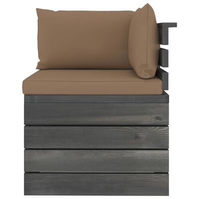 vidaXL Ogrodowa sofa narożna z palet, z poduszkami, drewno sosnowe