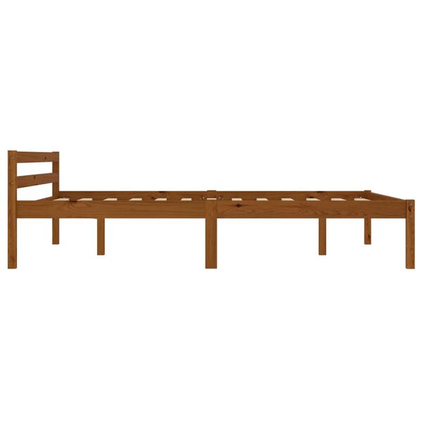 vidaXL Rama łóżka, miodowy brąz, lite drewno sosnowe, 140 x 200 cm