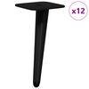 vidaXL Nogi Stojące 12 szt. Czarny 56 x 56 x 100 mm Żelazo