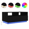 vidaXL Stolik kawowy z oświetleniem LED, czarny dąb, 90x49x40 cm