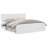 vidaXL Ramka ł&oacute;żka Z zagł&oacute;wkiem Biały 200 x 200 cm Lite drewno sosnowe
