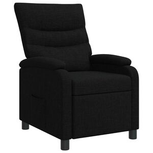 vidaXL Fotel recliner Czarny tkanina