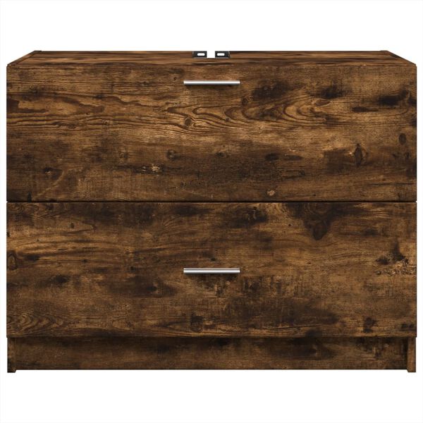 vidaXL Szafka pod umywalkę, przydymiony dąb, 78x37x59 cm