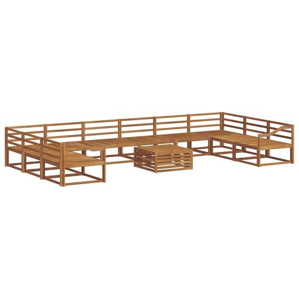 vidaXL Zestaw sof na zewnątrz 11 pcs Naturalny Lite Drewno Akacji