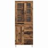 vidaXL Highboard z szufladą Stare drewno 69,5 x 34 x 90 cm