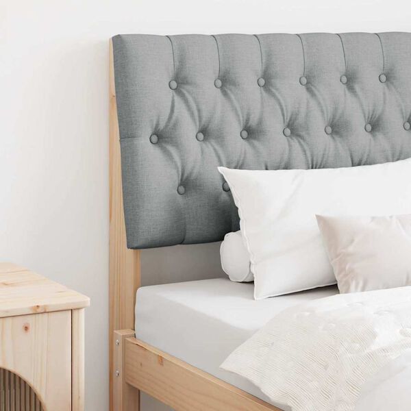vidaXL Tapicerowane wezgłowie Jasnoszary 90 cm Lite drewno sosnowe