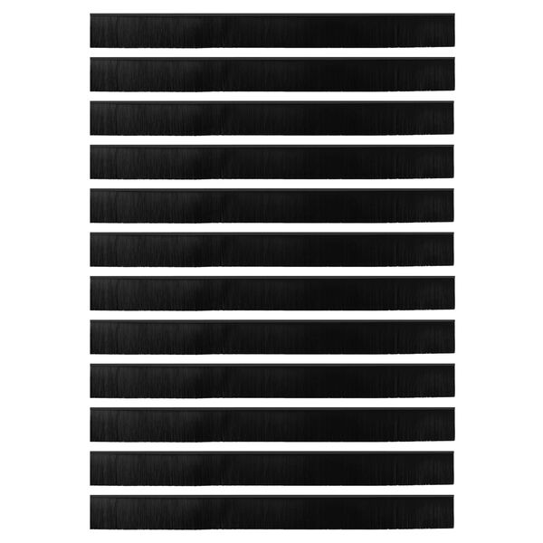 vidaXL Szczotki uszczelniające do drzwi samoprzylepne 12 pcs Czarny