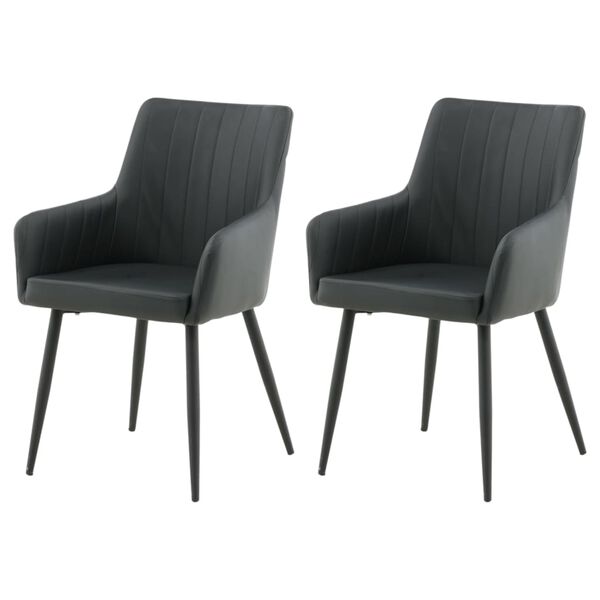 Venture Home Krzesła stołowe Comfort, 2 szt., imitacja sk&oacute;ry, czarne