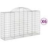 vidaXL Kosze gabionowe, 6 szt, 200x50x120/140 cm, galwanizowane żelazo