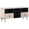 vidaXL Szafka pod telewizor Biały 100 x 33,5 x 46 cm Drewno z mango