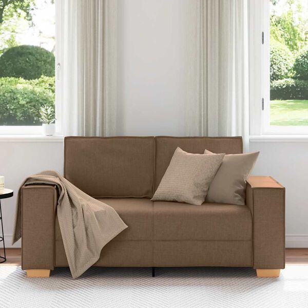 vidaXL Sofa 2-osobowa brązowa 160x78x84 cm tkanina