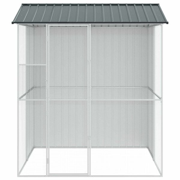 vidaXL Klatka dla ptak&oacute;w z przechowywaniem Antracyt 215 x 210 x 247 cm