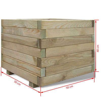 vidaXL Podwyższona donica, 50 x 50 x 40 cm, kwadratowa, drewniana
