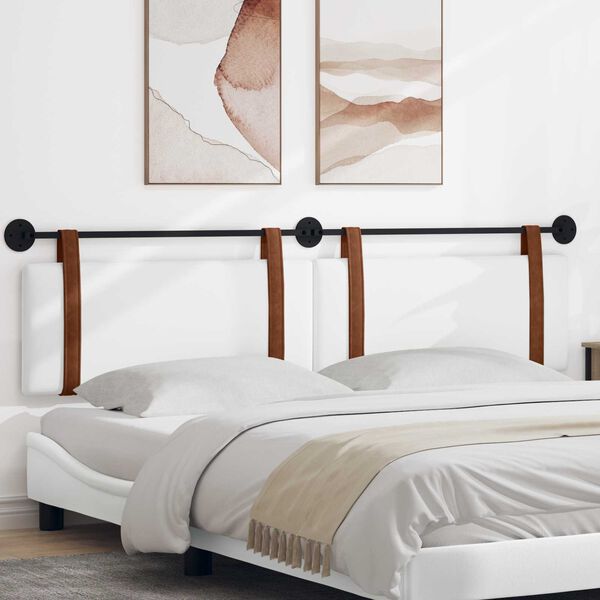 vidaXL Wisząca Głowa Gładki Biały 210 x 55 x 5 cm Antyczny PU