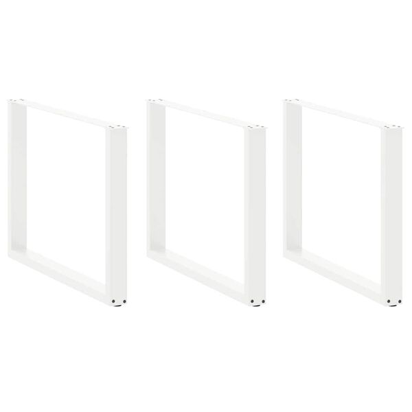 vidaXL Nogi do stołu jadalnego w kształcie litery U 3 szt. Białe 100x(72-73) cm Stal