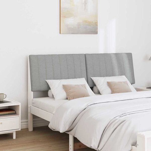 vidaXL Tapicerowane wezgłowie Jasnoszary 150 cm Lite drewno sosnowe