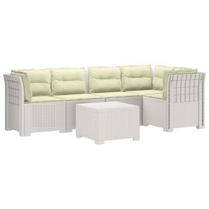 vidaXL 5-osobowa sofa ogrodowa z poduszkami w stylu rattanowym PP